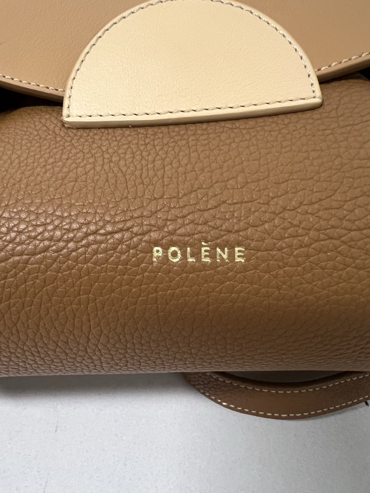 POLENE Numero Un Edition Trio Camel Flap Shoulder Bag Crossbody satchel