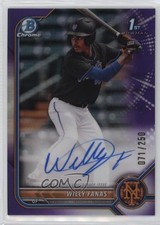 2022 Bowman Chrome Prospect Purple Refractor /250 Willy Fanas #CPA-WF Auto 1cc7