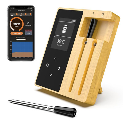 Wireless Meat Thermometer with 2 Ultra-Thin Probes, Bluetooth Digital Food Therm