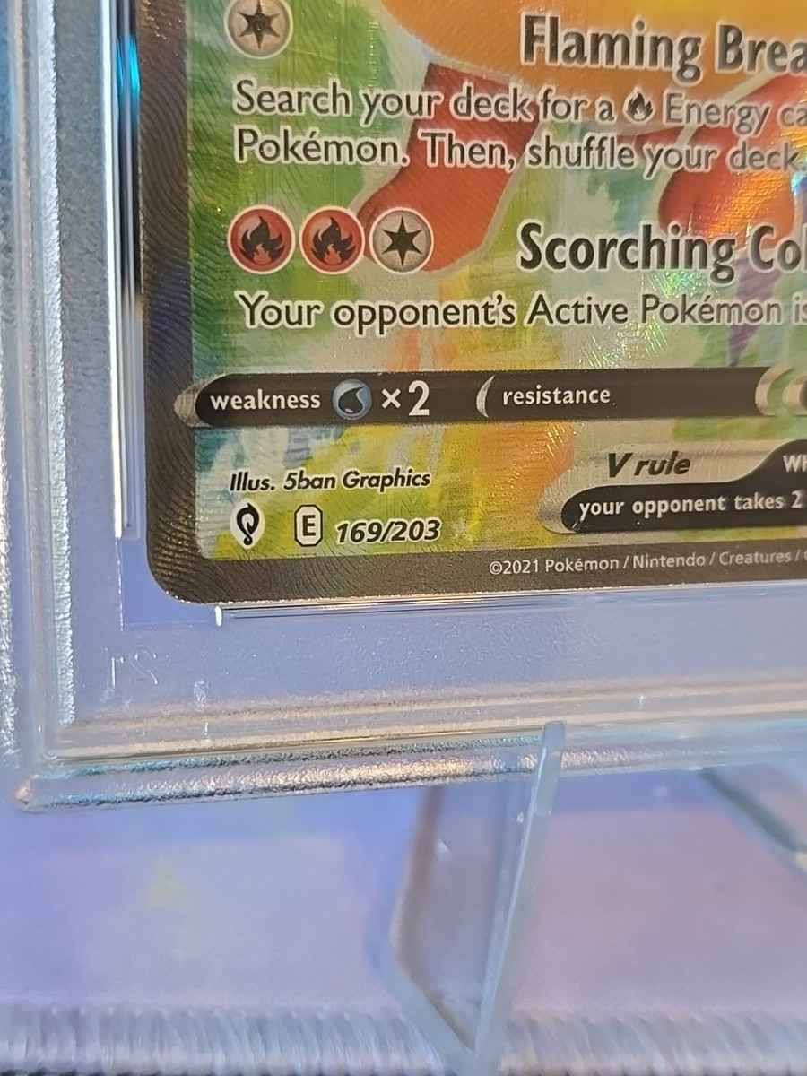 ✨👑 Flareon V 169/203 Certified PSA 10 Eng Pokemon Evolving Skies