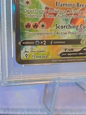 ✨👑 Flareon V 169/203 Certified PSA 10 Eng Pokemon Evolving Skies