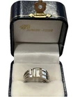 Men’s Vtg 925 Sterling Silver Greek Key Meander Ring Open Cutout Band Sz 9.5 EUC