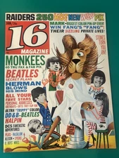 16 Magazine Jan 1967 Beatles Monkees Cover