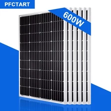 600W 12V Monocrystalline Solar Panel 100 Watt PV Module for RV Camping Gardens
