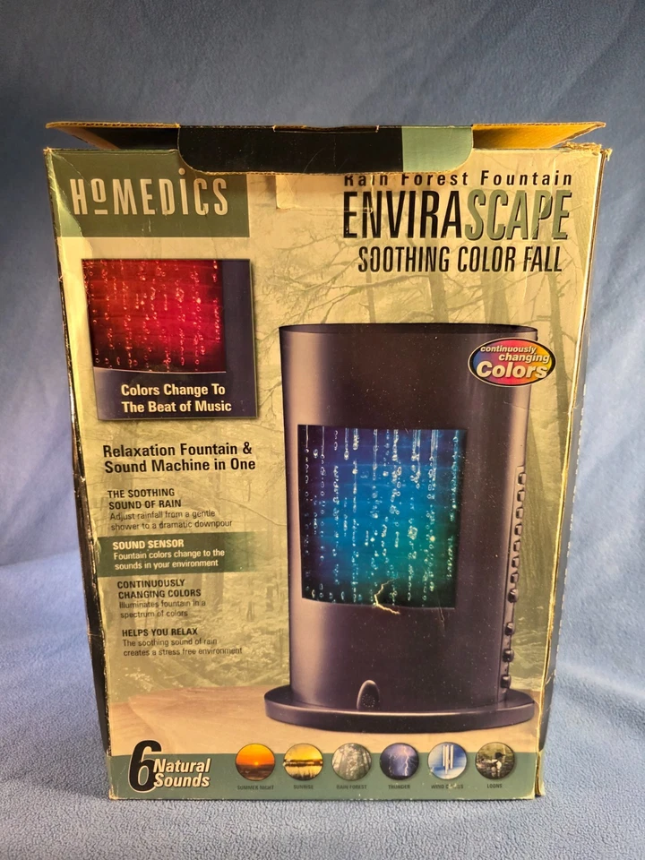 HoMedics Rainforest Fountain Envirascape Soothing Color Rainfall & Jungle Noises - Image 2 of 4