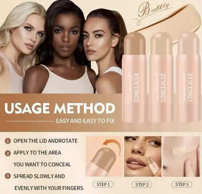 3 Stück Multifunktionale Concealer Sticks Make-up Vollständige Abdeckung Aufbaubar