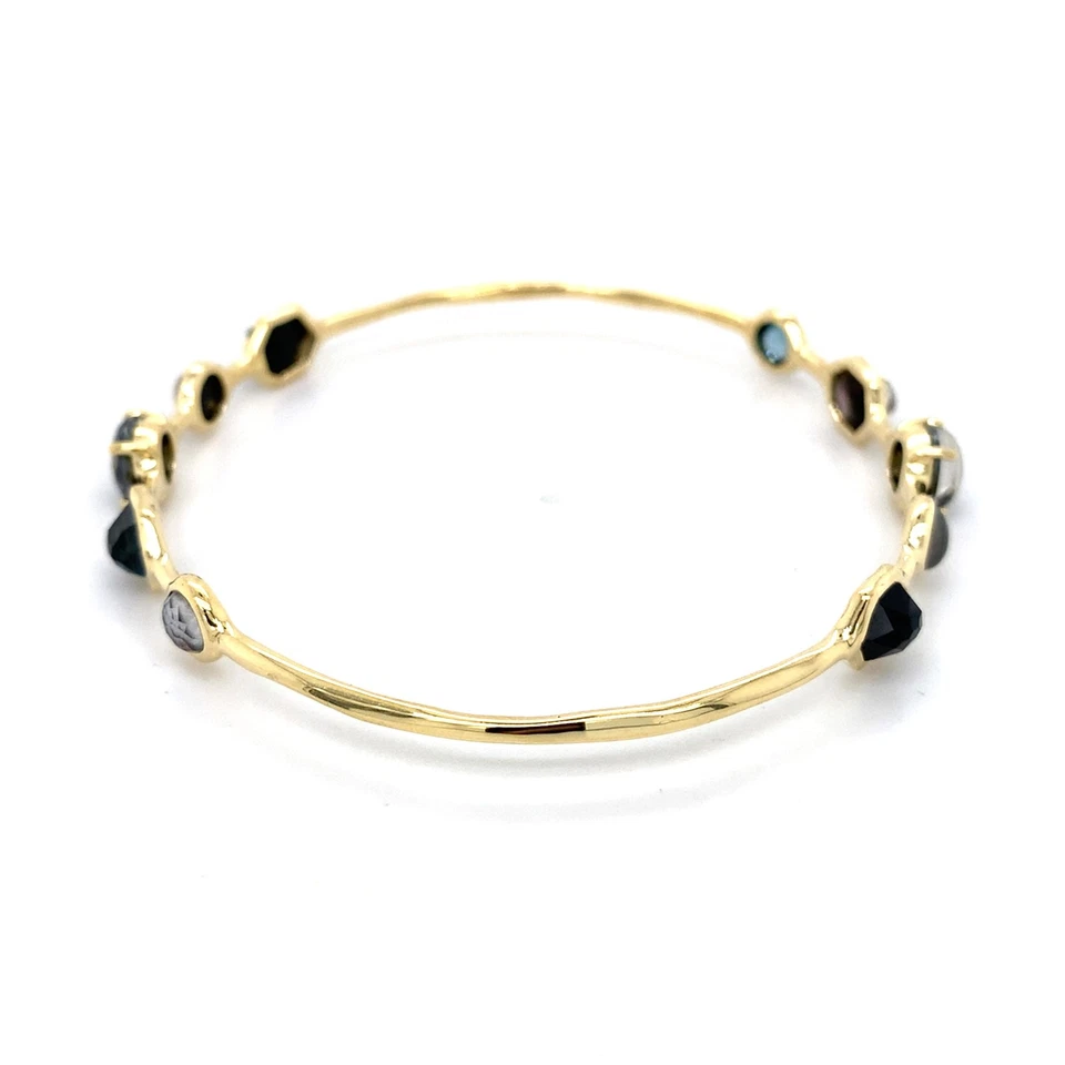 Pulseira fina Ippolita ouro amarelo 18k pão de açúcar pedra mista rocha - Imagem 4 de 4