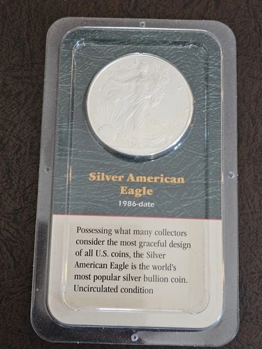 2000 $1 American Eagle .999 1 oz Pure Silver in Littleton Showpak BU