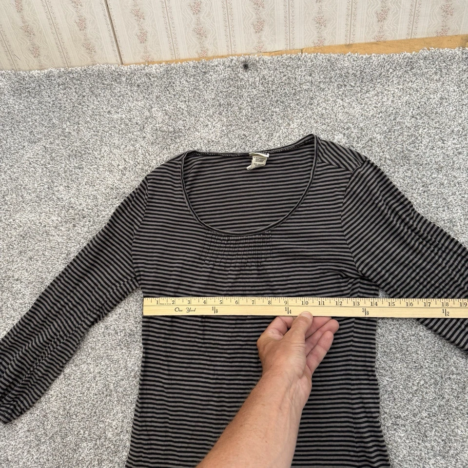 Camisa Retro Y2k Route 66 Mujer Pequeña Pintuck Rayas Preppy Informal Bella Swann Foto 3 de 4