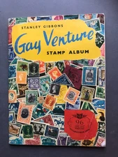 Stanley Gibbons Gay Venture Postage Stamp Album with Stamp Collection