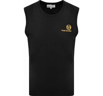 Sergio Tacchini Mens Sawyer Vest -  Black Gold  Classic Retro Tank Top
