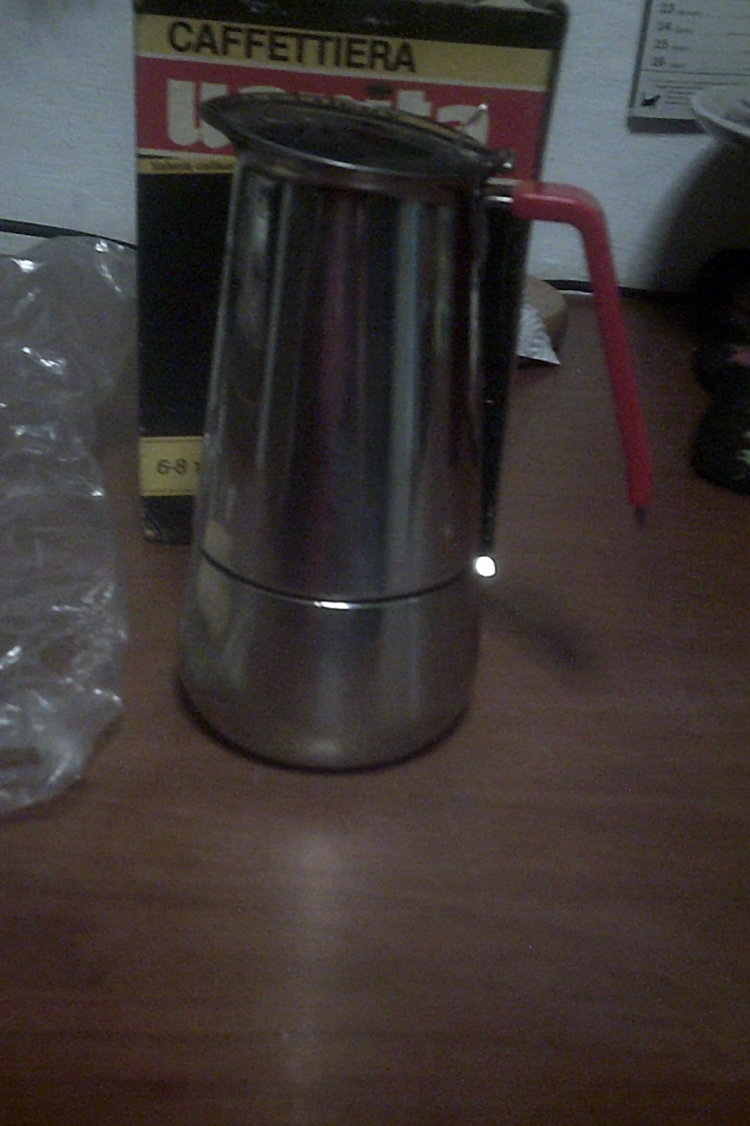 rare 18/10 steel coffee maker TRACANZAN UANITA ALFA 6/8 cups made in Italy