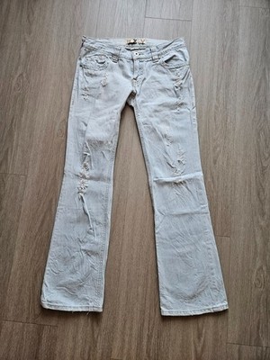 Roxy Denim Women s Distressed Flare Jeans Size 5 Light Wash Y2K Low Rise
