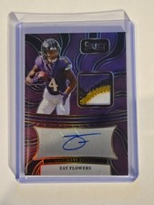 2024 Panini Select Football Zay Flowers  RC PURPLE/49 F.O.P RPA #SM-ZFS...