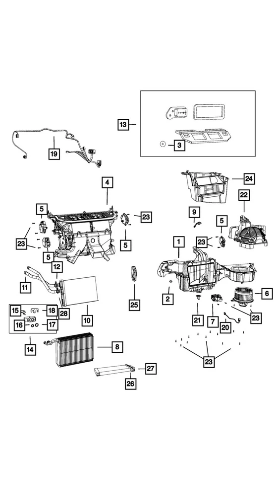 Evaporador de Aire Acondicionado Original Mopar 68385097AC 300 CARGADOR CHALLENGE Foto 4 de 4