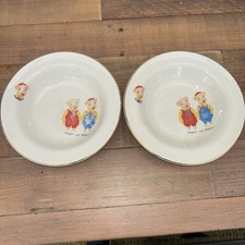 Vintage Staffordshire Potteries Pinky And Perky Cereal Bowl x 2 U 149