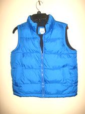Old Navy Boys Blue Puffer Vest Zip Front Youth Size S
