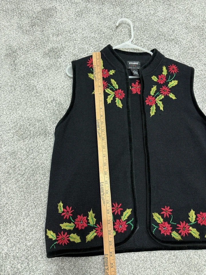 Designers Originals Studio Womens Christmas Sweater Vest XL Garland Red - Image 4 of 4
