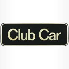 Drive-up Name Plate for Club Car Tempo Emblem Golf Black Gold Tempo Name Plate