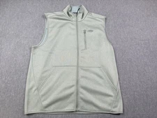 AFTCO AFTech Vest Mens Large Light Green Full Zip Mock Neck Fishing Performance