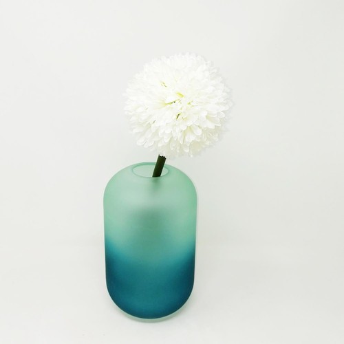 Vaso In Vetro GIGI Con Gradiente Blu Verde H. 21,4cm D. 12,6cm - Foto 3 di 8