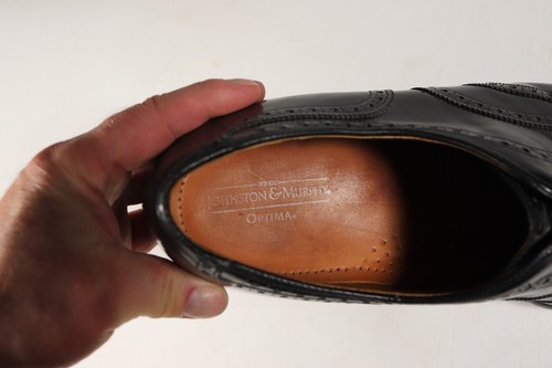 Zapatos de vestir Oxford de colección Johnston & Murphy de cuero negro con punta de ala talla 12 para hombre lg - Imagen 17 de 18
