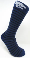 Kansas State Wildcats NCAA For Bare Feet Purple/Black Striped Crew Socks - Large