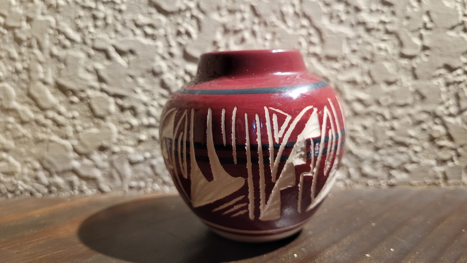 Vintage Navajo Mesa Verde 3" Mini Hand-Painted Native American Vase Pot Signed