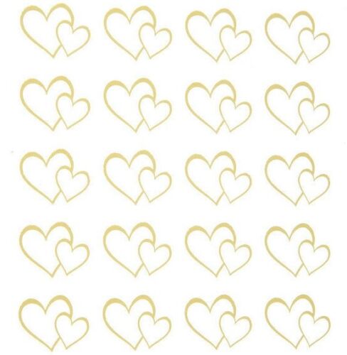 2 Sheets Gold Foil Hearts Stickers Papercraft Planner Supply Wedding Seal Love - Picture 1 of 1