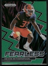 #F-12 Devon Witherspoon 2023 Panini Prizm Draft Picks Fearless Green