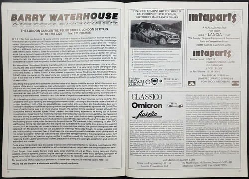 Lancia News Sheet Club Magazines, Issue 294, October 1992, Lancia Motor Club - Picture 5 of 6