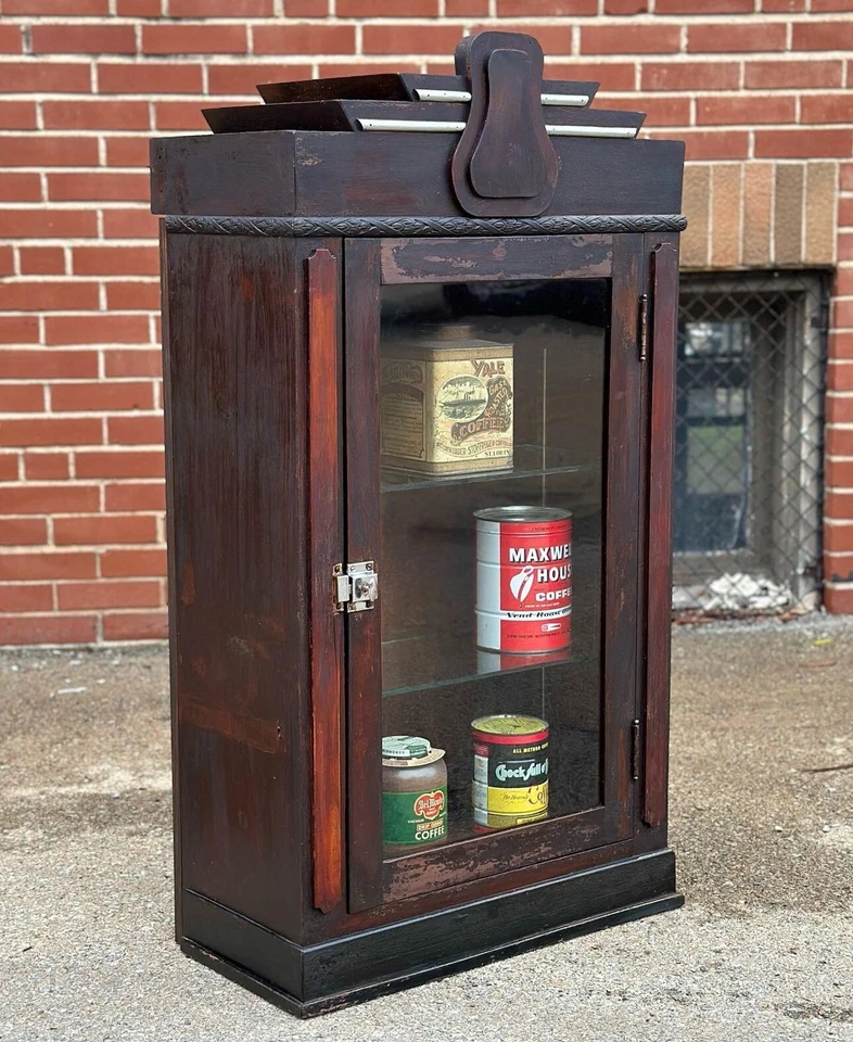 Art Deco Display Case / Cabinet - Glass Shelves - Unique Design - Free Shipping - Image 3 of 4