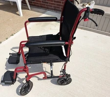 MoNiBloom Lightweight Wheelchair with Locking Hand Brakes, 8 Inch Rear wheels