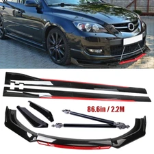 Front Bumper Lip Spoiler Splitter Side Skirt Body Kit For Mazda 6 5 3 2 Glossy