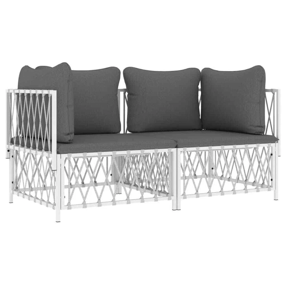 Garten Lounge Set mit Kissen Gartenmöbel Sofa Garnitur Sitzgruppe Stahl NEU DE - Bild 4 von 4