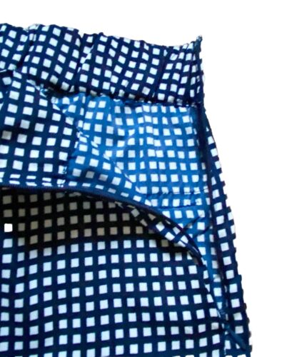 MANGO Cropped Navy/White Check Wide Leg Trousers UK 6/8 - Picture 4 of 10
