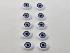 5 Pair VTG Zims 7mm Iris Realistic Blue Oval Plastic Human Dolly Eyes Crafts