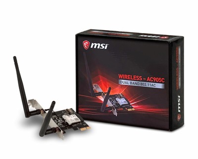 msi ac905c dual band wireless 802.11ac/bluetooth pci e x1 card for desktop pc ebay msi ac905c dual band