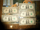 5 Lot Vtg Currency Collection Federal Reserve Type Note 1969 D 1977 1985 I distr