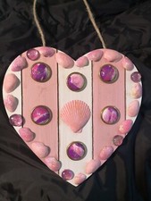 Valentine's Heart Shape Wall Decor Hanging Sparkled Shells Polymer Clay Rings