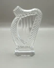 Vintage Frosted Mark On Bottom Waterford Crystal Harp 3" Paper Weight Figurine