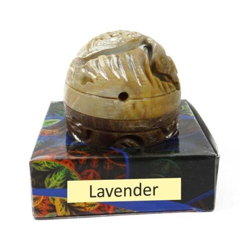 Lavender Solid Perfume in Large Hand Carved Stone Jar 8gm Lavender - Afbeelding 1 van 5