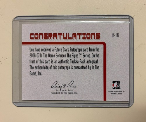 Tuukka Rask - Future Stars Autograph - 2006-07 Between the Pipes - 第 2/2 張圖片