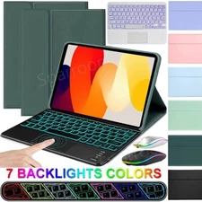 For Xiaomi Pad 6/5/6 Pro Redmi Pad SE 11" Backlit w/Touchpad Keyboard Mouse Case