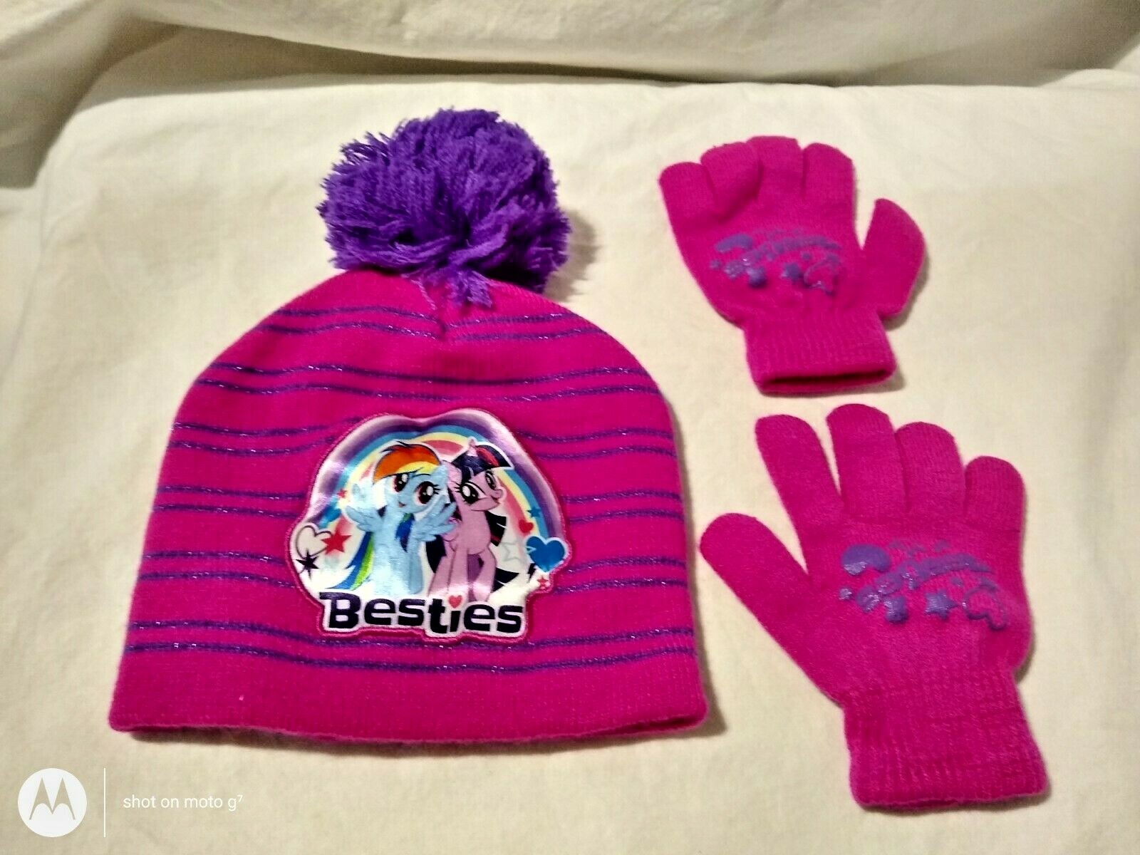 My Little Pony pink cap & mittens