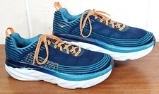 Hoka One One Bondi 6 Blue/Orange/White Athletic Mens Shoe Sz 11.5
