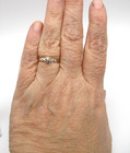10K Yellow Gold 5 Diamond Engagement Band Ring Size 7.5 [R301] — photo 4