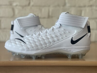 Nike Force Savage Pro 2 Mid Football Cleats White Black Men's Size