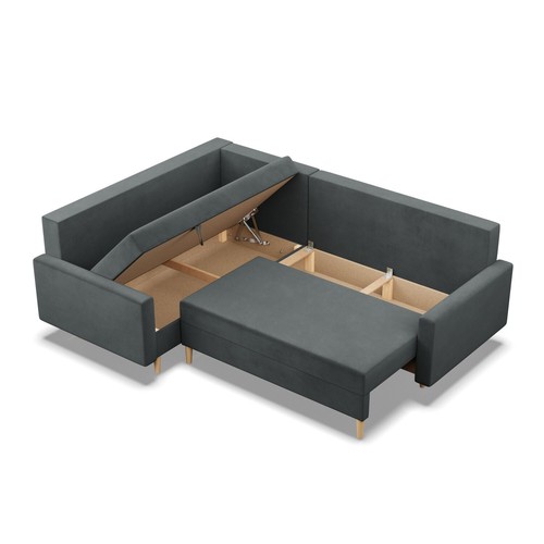 Ecksofa mit Ottomane, Schlaffunktion, Bett, 2 Bettkasten, Links/Rechts BLANK - Bild 7 von 77