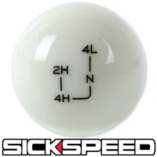 WHITE W BLACK INLAY TRANSFER CASE SHIFT KNOB FOR SUZUKI SAMURAI GEAR SHIFTER 